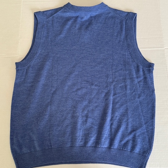 Turnbury Blue Merino Wool Sweater Vest - Picture 4 of 4